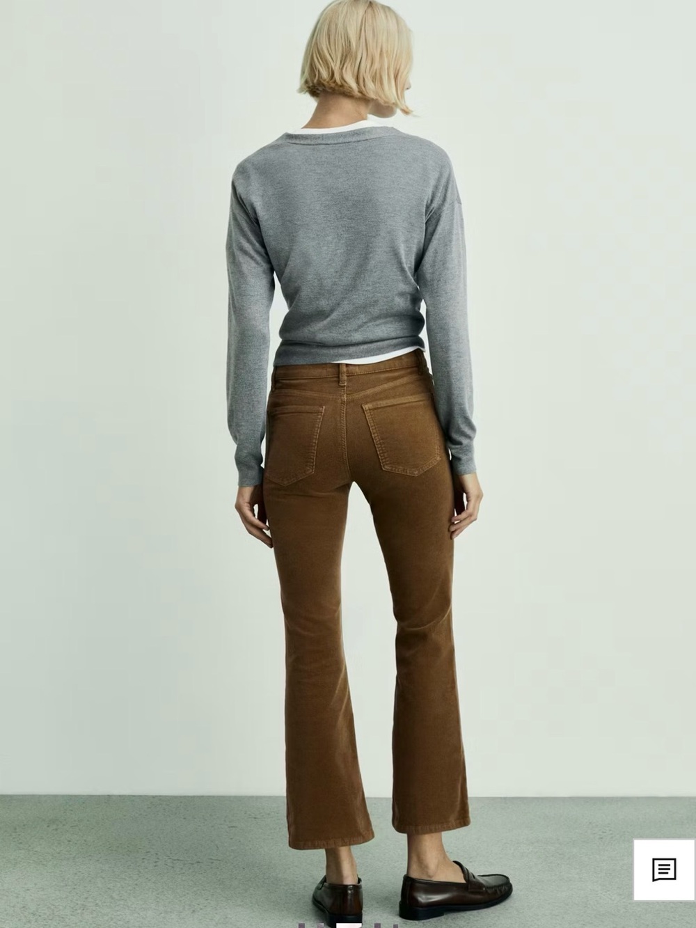 Mango flared cropped corduroy Jeans - Picture 3 of 5